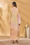 Shop_Masaba_Yellow Silk, Crepe Collared Glazing Symphony Shirt Dress _at_Aza_Fashions