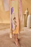 Masaba_Yellow Silk, Crepe Collared Glazing Symphony Shirt Dress _at_Aza_Fashions