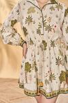Masaba_Ivory Cotton Collared Pirouette Picnic Kora Mini Dress _at_Aza_Fashions