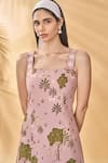 Buy_Masaba_Pink Cotton, Linen Square Neck Pirouette Picnic Midi Dress _Online_at_Aza_Fashions