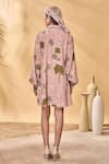 Shop_Masaba_Pink Crepe, Silk Collared Pirouette Picnic Mini Dress _at_Aza_Fashions