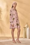 Buy_Masaba_Pink Crepe, Silk Collared Pirouette Picnic Mini Dress _Online_at_Aza_Fashions