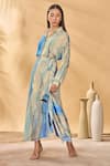 Buy_Masaba_Beige Crepe, Silk Collared Midnight Faces Skirt Set _Online_at_Aza_Fashions