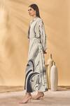 Masaba_Ivory Crepe, Silk Moonlit Faces Long Skirt _Online_at_Aza_Fashions