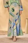 Buy_Masaba_Blue Crepe, Silk Whirlwind Trumpet Skirt _Online_at_Aza_Fashions