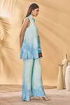 Buy_Masaba_Blue Crepe, Silk High Neck Lost In Space Tunic Set _Online_at_Aza_Fashions