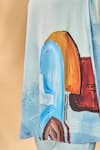Buy_Masaba_Blue Crepe, Silk High Neck Lost In Space Tunic Set 