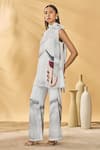 Shop_Masaba_White Crepe, Silk High Neck Moon And Mist Tunic Set _at_Aza_Fashions