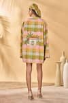 Shop_Masaba_Multi Color Cotton, Linen Embroidery Pina Colada Holiday Home Dress And Jacket Set _at_Aza_Fashions