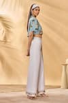 Shop_Masaba_Ivory Cotton, Linen Embroidery Pirouette Picnic Trousers _Online_at_Aza_Fashions
