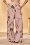 Shop_Masaba_Pink Crepe Pirouette Picnic Trousers _Online_at_Aza_Fashions