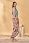 Buy_Masaba_Blue Crepe Embroidery One Shoulder Silk Top _Online_at_Aza_Fashions