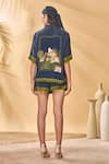 Buy_Masaba_Navy Crepe, Silk Embroidery Collared Midnight Holiday Home Shirt _Online_at_Aza_Fashions