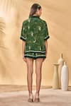 Shop_Masaba_Green Crepe Tutus And Tapestries Shorts _at_Aza_Fashions
