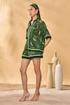 Masaba_Green Crepe, Silk Collared Tutus And Tapestries Shorts Set _Online_at_Aza_Fashions
