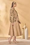 Masaba_Beige Cotton, Linen Miniature Garden Skirt _at_Aza_Fashions