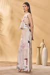 Buy_Masaba_Ivory Linen Round Neck Chaotic Harmony Waistcoat _Online_at_Aza_Fashions