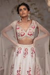 Shop_Adi By Aditya Khandelwl_Off White Satin, Silk Organza, Tussar Embroidery V-neck Hand Lehenga Set _Online_at_Aza_Fashions