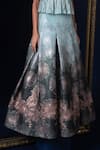 Buy_Adi By Aditya Khandelwl_Blue Jacquard Embroidery V-neck Fusion Lehenga Set 