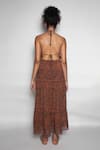 Shop_Beachbum_Multi Color Cotton Sequins Halter Neck Flamingo Lily Backless Maxi Dress _at_Aza_Fashions