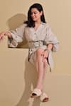Shop_Beachbum_Green Poplin Embroidery Collared Mira Shirt Dress _at_Aza_Fashions