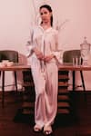 Buy_Beachbum_White Viscose, Rayon Embroidery Collared Hand Co-ord Set _at_Aza_Fashions