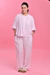 Buy_Beachbum_Pink Viscose, Rayon Embroidery Round Neck Baby Hand Co-ord Set _at_Aza_Fashions