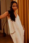 Shop_Beachbum_White Embroidery V-neck Daria Double Gauze Jumpsuit _at_Aza_Fashions