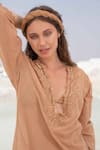 Beachbum_Gold Sequins V-neck Finch Kaftan _Online_at_Aza_Fashions