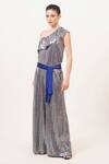Beachbum_Blue Sequins One Shoulder Twinkle Jumpsuit _Online_at_Aza_Fashions