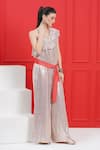 Buy_Beachbum_Peach Satin Sequins One Shoulder Twinkle Jumpsuit _Online_at_Aza_Fashions