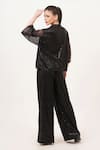 Shop_Beachbum_Black Sequins Collared Charm Co-ord Set _at_Aza_Fashions
