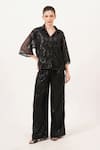 Buy_Beachbum_Black Sequins Collared Charm Co-ord Set _at_Aza_Fashions