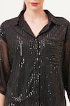 Buy_Beachbum_Black Sequins Collared Charm Co-ord Set 
