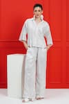 Buy_Beachbum_White Sequins Collared Charm Co-ord Set _at_Aza_Fashions