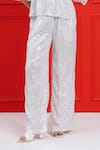 Beachbum_White Sequins Collared Charm Co-ord Set _at_Aza_Fashions