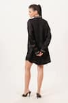 Shop_Beachbum_Black Viscose, Satin Embroidery Collared Chic Oversized Tunic Dress _at_Aza_Fashions