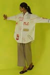 Buy_ROZA_Ivory Poplin Collared Breakfast Club Oversized Shirt 