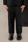LITTLE BRATS_Black Viscose Designer Horse Pattern Boys Suit _Online_at_Aza_Fashions