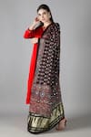 Buy_Sheeshakari_Red Silk Embroidery, Sequins Round Neck Kurta Set With Dupatta _Online_at_Aza_Fashions