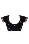 Sheeshakari_Black Silk Sequins, Embroidery Printed Saree With Blouse _Online_at_Aza_Fashions