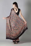 Shop_Sheeshakari_Black Silk Sequins, Embroidery Printed Saree With Blouse _at_Aza_Fashions