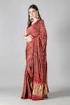 Sheeshakari_Red Silk Sequins, Zari Printed Saree With Blouse _Online_at_Aza_Fashions