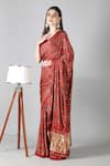 Buy_Sheeshakari_Red Silk Sequins, Zari Printed Saree With Blouse _Online_at_Aza_Fashions