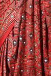 Sheeshakari_Red Silk Sequins, Zari Printed Saree With Blouse _at_Aza_Fashions