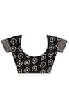 Sheeshakari_Black Silk Sequins, Embroidery Printed Saree With Blouse Piece _Online_at_Aza_Fashions