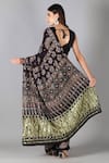Shop_Sheeshakari_Black Silk Sequins, Embroidery Printed Saree With Blouse Piece _at_Aza_Fashions