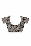 Sheeshakari_Black Silk Beads Printed Saree With Blouse Piece _Online_at_Aza_Fashions