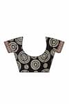Sheeshakari_Black Silk Sequins, Embroidery Printed Saree With Blouse Piece _Online_at_Aza_Fashions