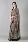 Buy_Sheeshakari_Black Silk Sequins, Embroidery Printed Saree With Blouse Piece _Online_at_Aza_Fashions